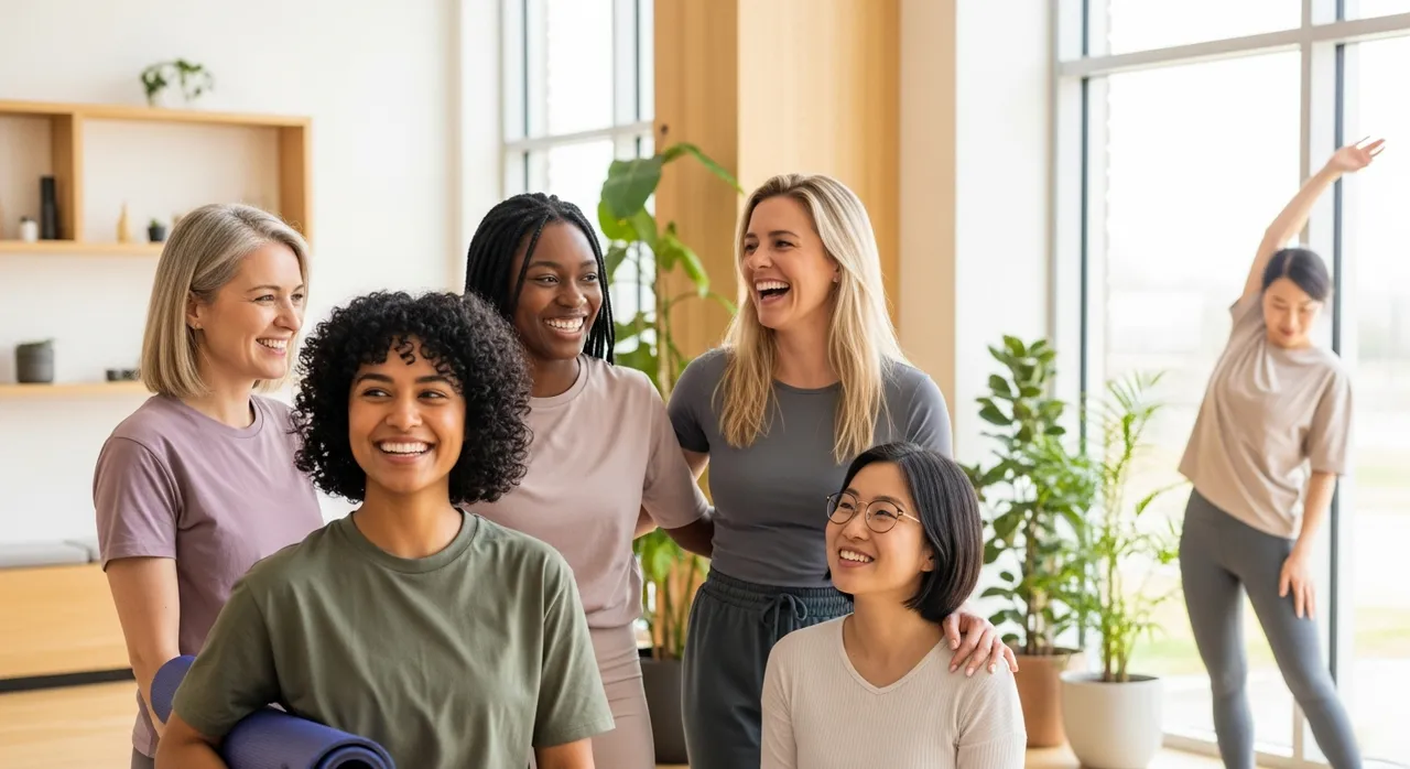 Happy diverse group of women